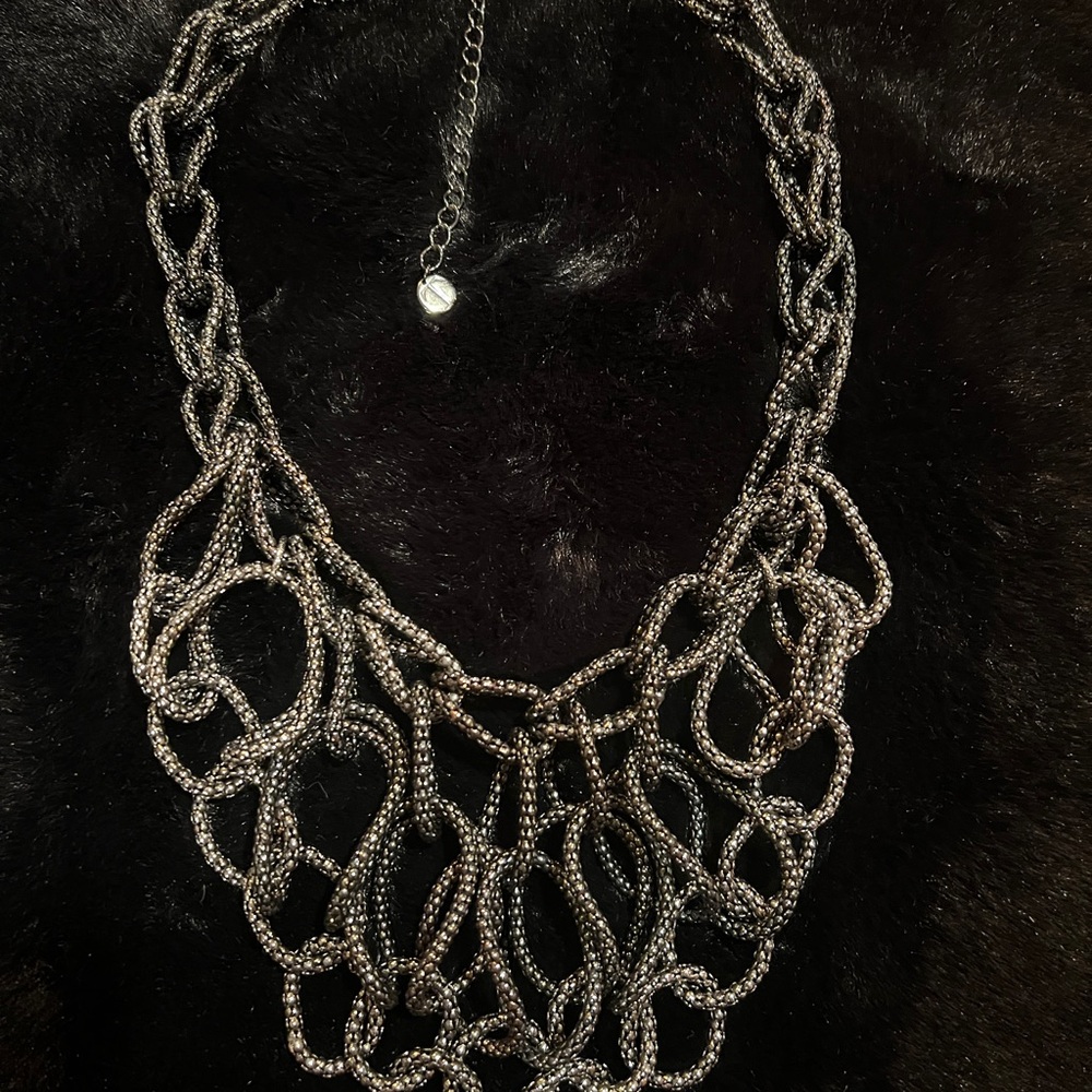 Elegant Silver/Pewter Statement Necklace - Picture 3 of 4
